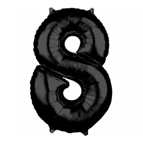 Óriás szám fólia lufi – 8 - Fekete