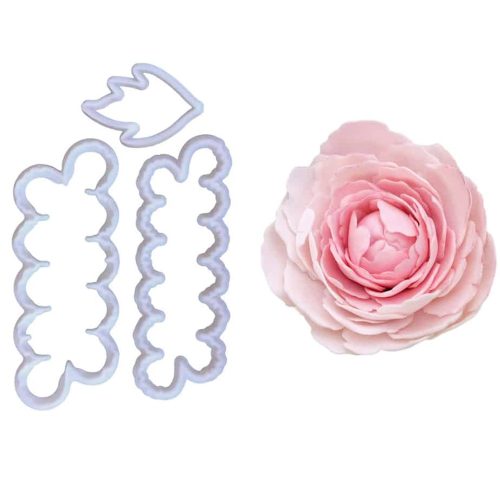 3 darabos műanyag marcipán és fondant mintázó – Rózsa levéllel