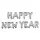 HAPPY NEW YEAR feliratú fólia lufi – Ezüst