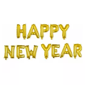 HAPPY NEW YEAR feliratú fólia lufi – Arany