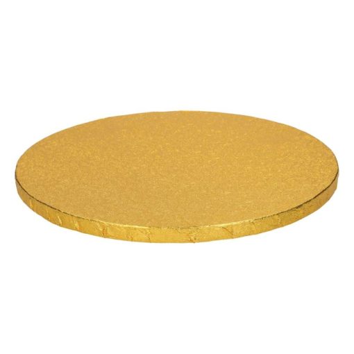Arany színű, kör alakú tortadob – 25 cm