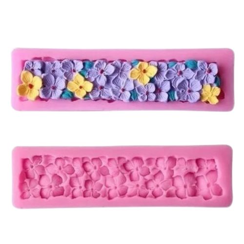 Szilikon fondant és marcipán mintázó - Virág sorminta, ibolya 
