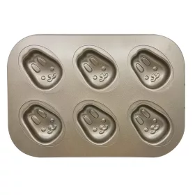   6 részes tapadásmentes bevonatú muffin forma – Nyúl, nyuszi