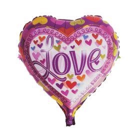   Fólia lufi – Szív – LOVE felirattal és apró szívekkel