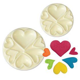 2 darabos fondant és marcipán mintázó – Szívek