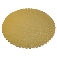   Arany színű kör alakú fodros karton tortaalátét – 20 cm