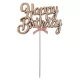 Happy Birthday feliratú torta dekoráció – Rose gold