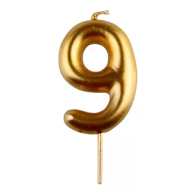 Arany színű számgyertya – 9