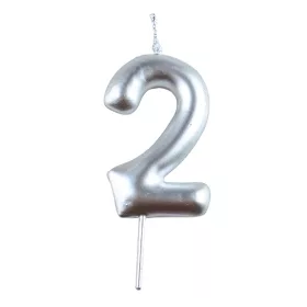 Ezüst színű számgyertya – 2