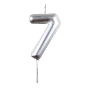Ezüst színű számgyertya – 7