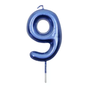Kék színű számgyertya – 9