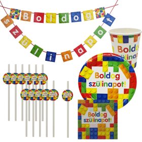  6 darabos papír pohár – Boldog szülinapot – LEGO minta