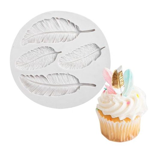 Szilikon fondant és marcipán mintázó – Madár toll, apró levél