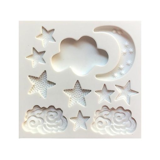 Szilikon fondant és marcipán mintázó – Felhő, csillag és hold