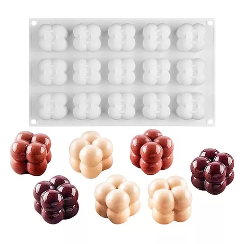 15 részes szilikon forma, mousse forma – Mini buborék kockák