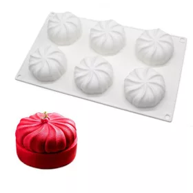   6 részes szilikon forma, mousse forma – Habcsók, csavart gömb 