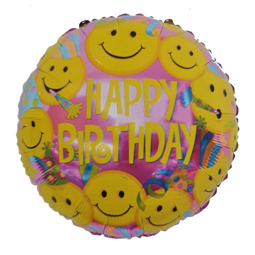 Fólia lufi – Happy Birthday – Emoji, Smile