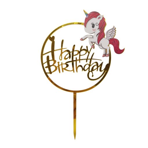 Tortadísz, torta dekoráció - Happy Birthday – Unikornis 