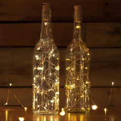   Dekorációs LED égősor – Borosüveg dugó fényfüzér - Melegfehér