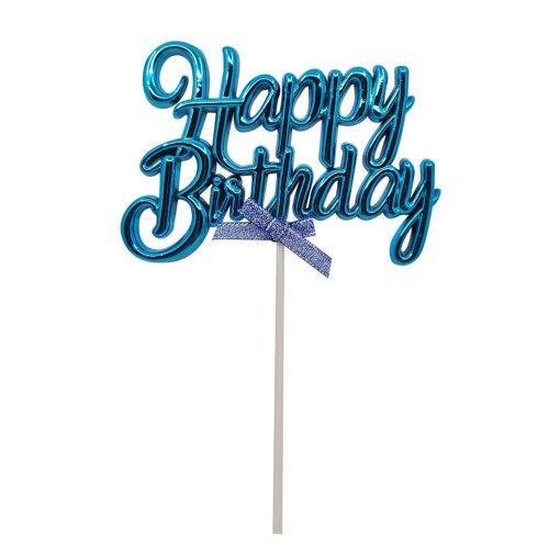 Happy Birthday feliratú torta dekoráció – Kék