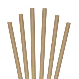   25 darabos natúr papír szívószál – Barna – Vastag 9 mm