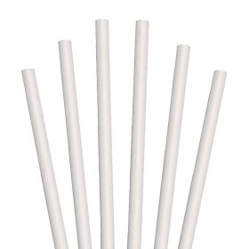   25 darabos natúr papír szívószál – Fehér – Vastag 9 mm