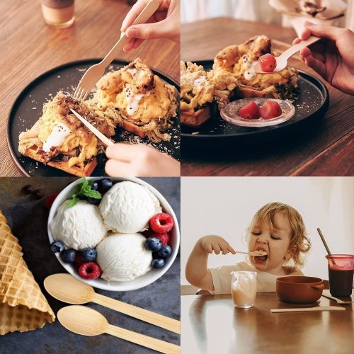 3 darabos natúr fa evőeszköz – Kanál, villa és kés