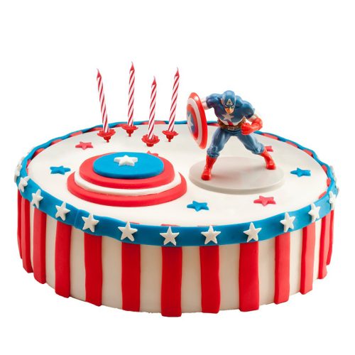 Műanyag tortadísz – Amerika kapitány - Captain America