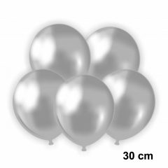 50 darabos latex lufi szett – 30 cm – Ezüst