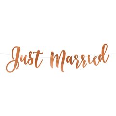 Esküvői banner – Just Married – Rose Gold