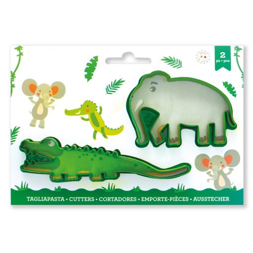 2 darabos műanyag süteménykiszúró – Krokodil és elefánt