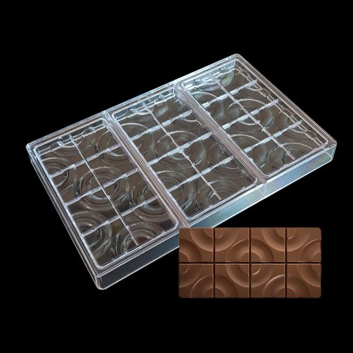Polikarbonát táblás csokoládé forma – Kör mintával