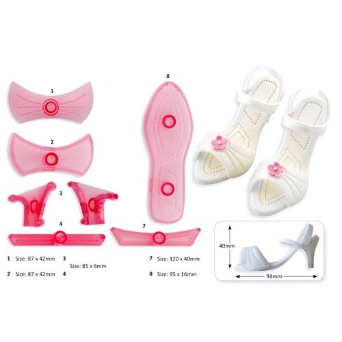 Fondant és marcipán mintázó sablon – Női cipő és szandál