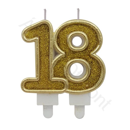 Születésnapi számgyertya – 18 – Arany
