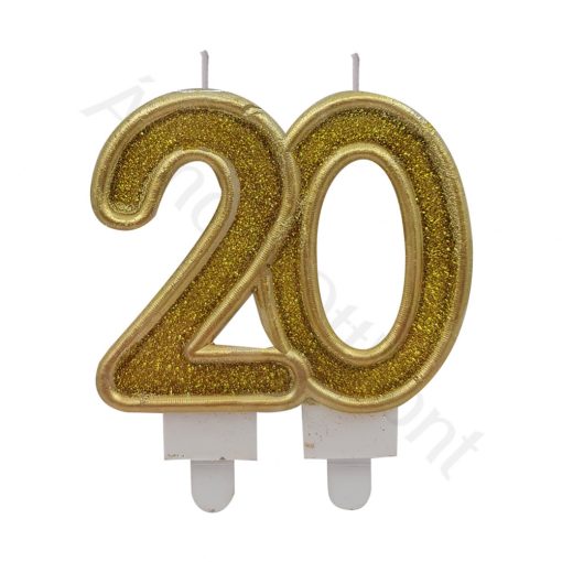 Születésnapi számgyertya – 20 – Arany