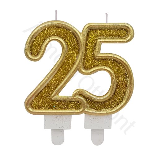 Születésnapi számgyertya – 25 – Arany