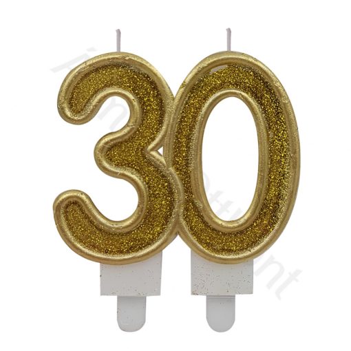 Születésnapi számgyertya – 30 – Arany