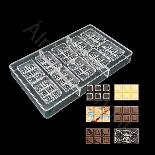 Polikarbonát csokoládé és bonbon forma – Mini táblás csokoládé