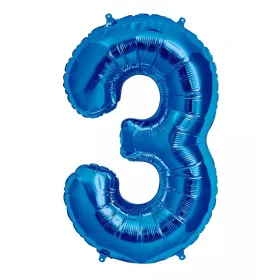 Óriás szám fólia lufi – 3 – Kék