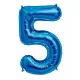 Óriás szám fólia lufi – 5 – Kék