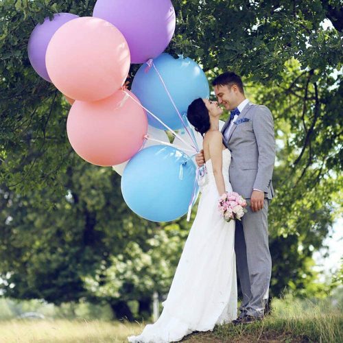 2 darabos latex lufi – Pasztell macaron színek – Kék – 45 cm