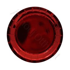 10 darabos metál színű papír tányér - Piros