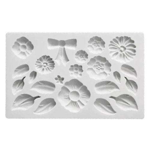 Szilikon fondant és marcipán mintázó – Virágok, levelek és masni 