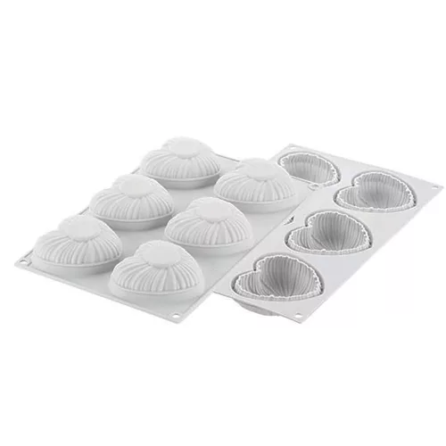 6 részes szilikon forma, mousse forma – Szív