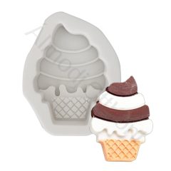   Szilikon fondant és marcipán mintázó – Tölcséres fagylalt – Csavart fagyi