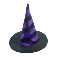 Halloween-i boszorkány kalap – Lila és fekete 