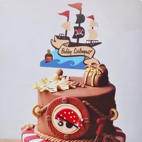   Torta dekoráció, torta beszúró – Boldog születésnapot! – Kalóz hajó