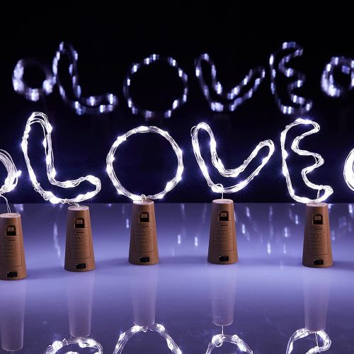 Dekorációs leg égősor – Borosüveg dugó fényfüzér – Hidegfehér