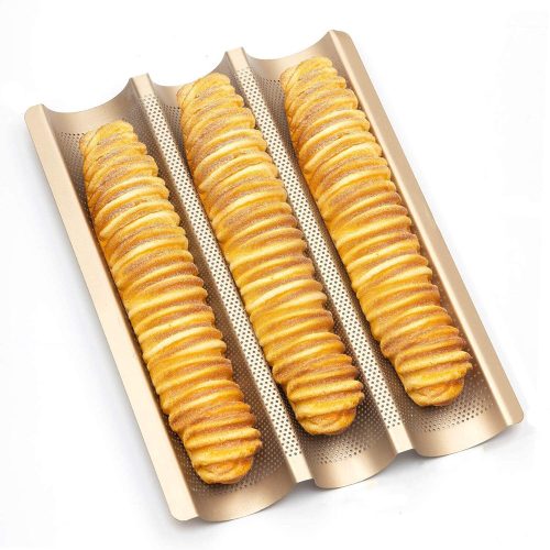 3 részes bagett sütőforma, sütőlemez