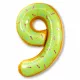 Óriás szám fólia lufi – Fánk – 9